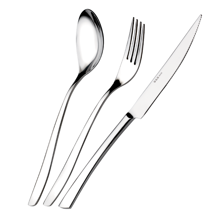 Set 24 Posate Glamour Acciaio Inox Lucido Nickel Free in Scatola Vetrina - Domus&Design