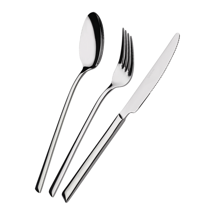Set 24 Posate Sintesi Acciaio Inox Lucido Nickel Free in Scatola Vetrina - Domus&Design