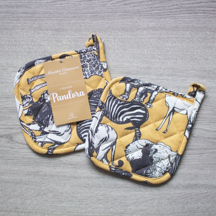 Set 2 Presine da Cucina Pandora Maestri Cotonieri Home in Cotone Fantasia