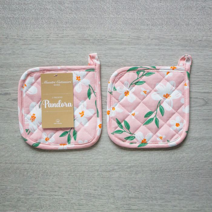 Set 2 Presine da Cucina Pandora Maestri Cotonieri Home in Cotone Fantasia