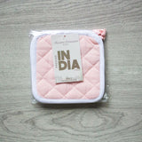 Set 2 Presine da Cucina India Maestri Cotonieri Home in Cotone con Bordo Bianco