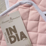 Set 2 Presine da Cucina India Maestri Cotonieri Home in Cotone con Bordo Bianco