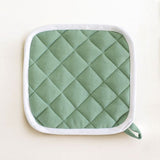 Set 2 Presine da Cucina India Maestri Cotonieri Home in Cotone con Bordo Bianco