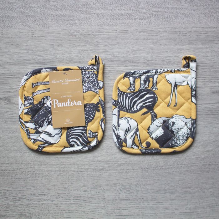 Set 2 Presine da Cucina Pandora Maestri Cotonieri Home in Cotone Fantasia