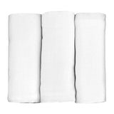 Set 3 Teli in Garza di Cotone Bianchi Neonato 70x70 cm - Ellepi
