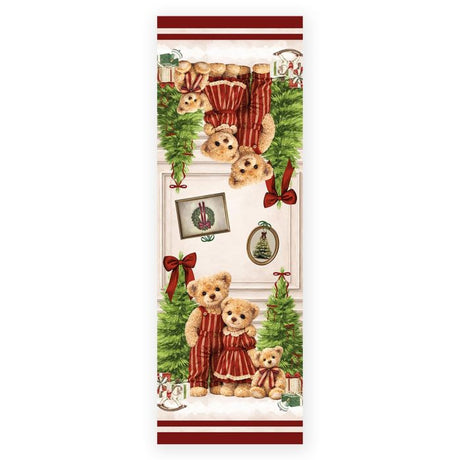 Runner Natalizio Famiglia Teddy Stampa Digitale 100% Cotone - Maestri Cotonieri