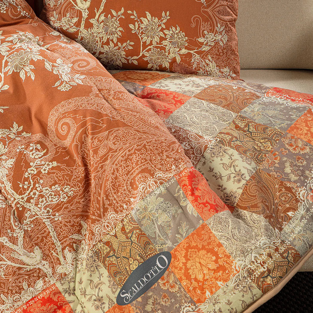 Plaid Scaldotto In Cotone Pettinato Berry - Caleffi