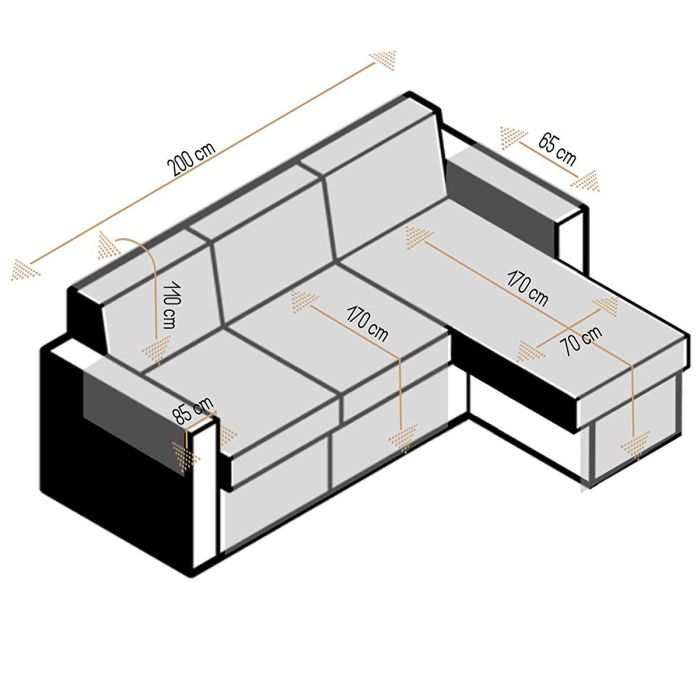 Copridivano elastic COVER PENISOLA adaptable Zucchissime – 2/3/4 Posti
