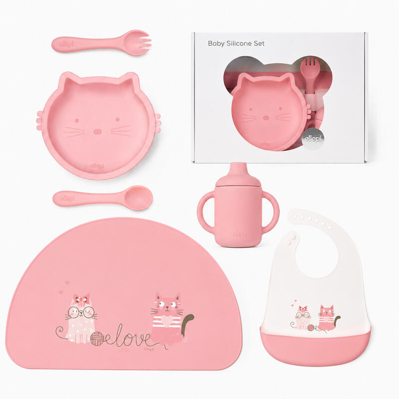 Set Pappa Svezzamento Baby 6 Pezzi in Silicone Alimentare art. CR1034 - Ellepi