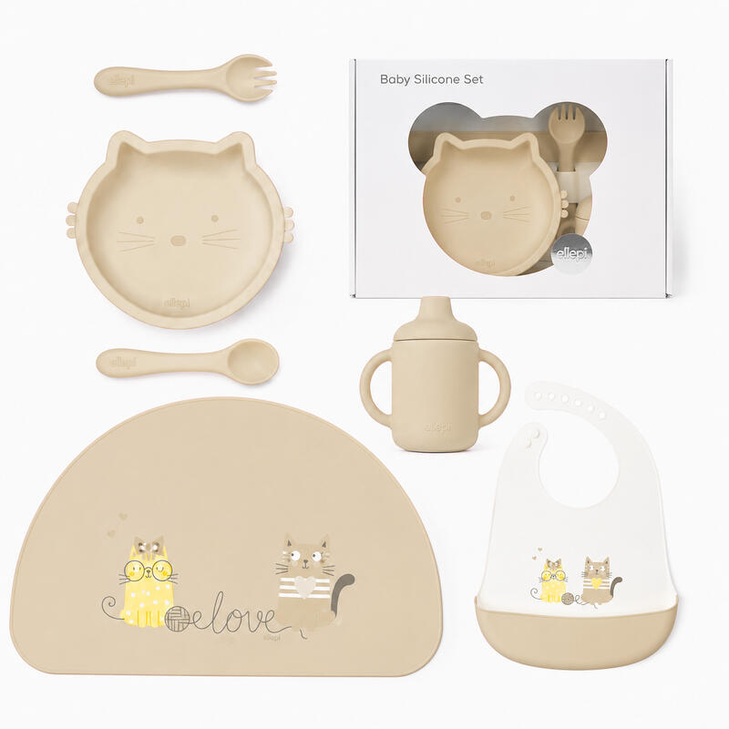 Set Pappa Svezzamento Baby 6 Pezzi in Silicone Alimentare art. CR1034 - Ellepi