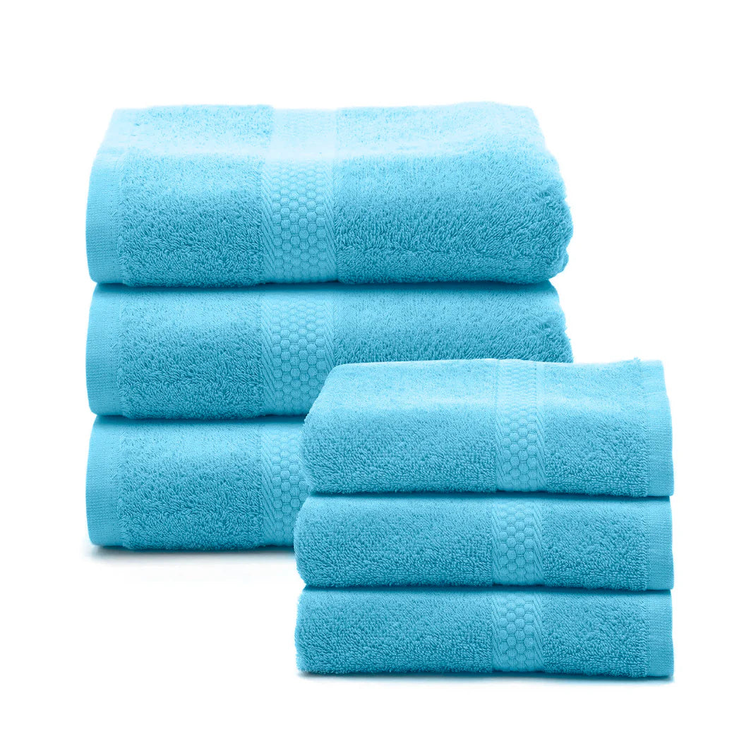 Set Asciugamani 3+3 Caleffi in Spugna 100% Cotone 450 gr/mq – 3 Viso 55x105 + 3 Ospite 40x60