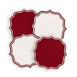 Set 4 Sottobicchieri Natalizi Bon Ton 14x14 cm - Maestri Cotonieri