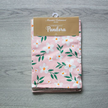 Set 3 Strofinacci Pandora Maestri Cotonieri Home in Cotone Coordinato