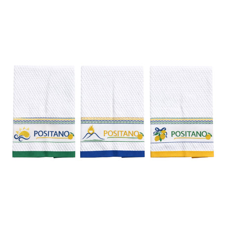Set 3 Strofinacci Cucina Tourist Karì 50x70 cm in Cotone Made in Italy