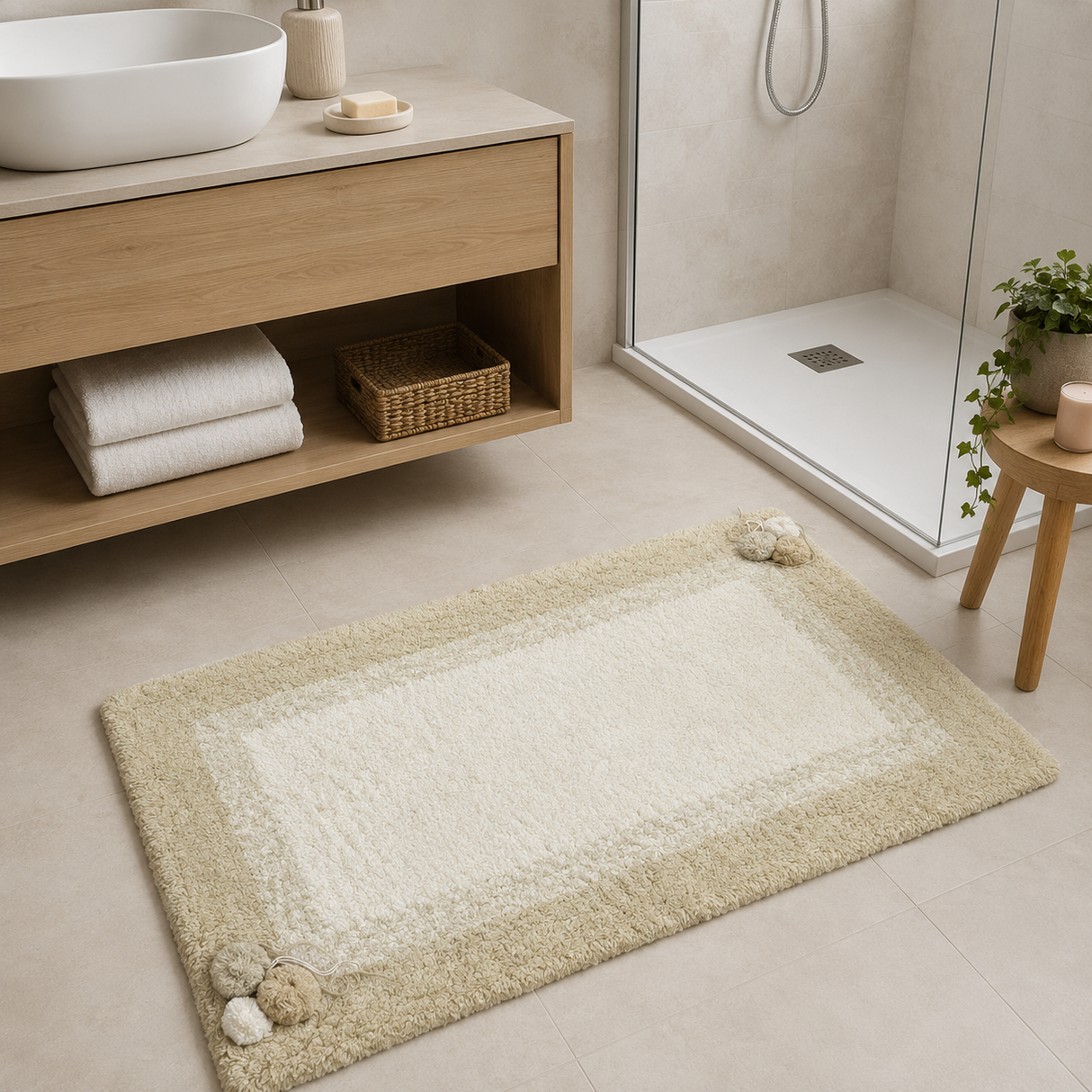 Tappeto Bagno RAINBOW L'Atelier17 in Cotone 60x100 cm – Morbido ed Elegante