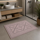 Tappeto Arredo Stile Sardo Rombus Linea Oro 60x100 cm in Cotone con Motivo Geometrico in Rilievo