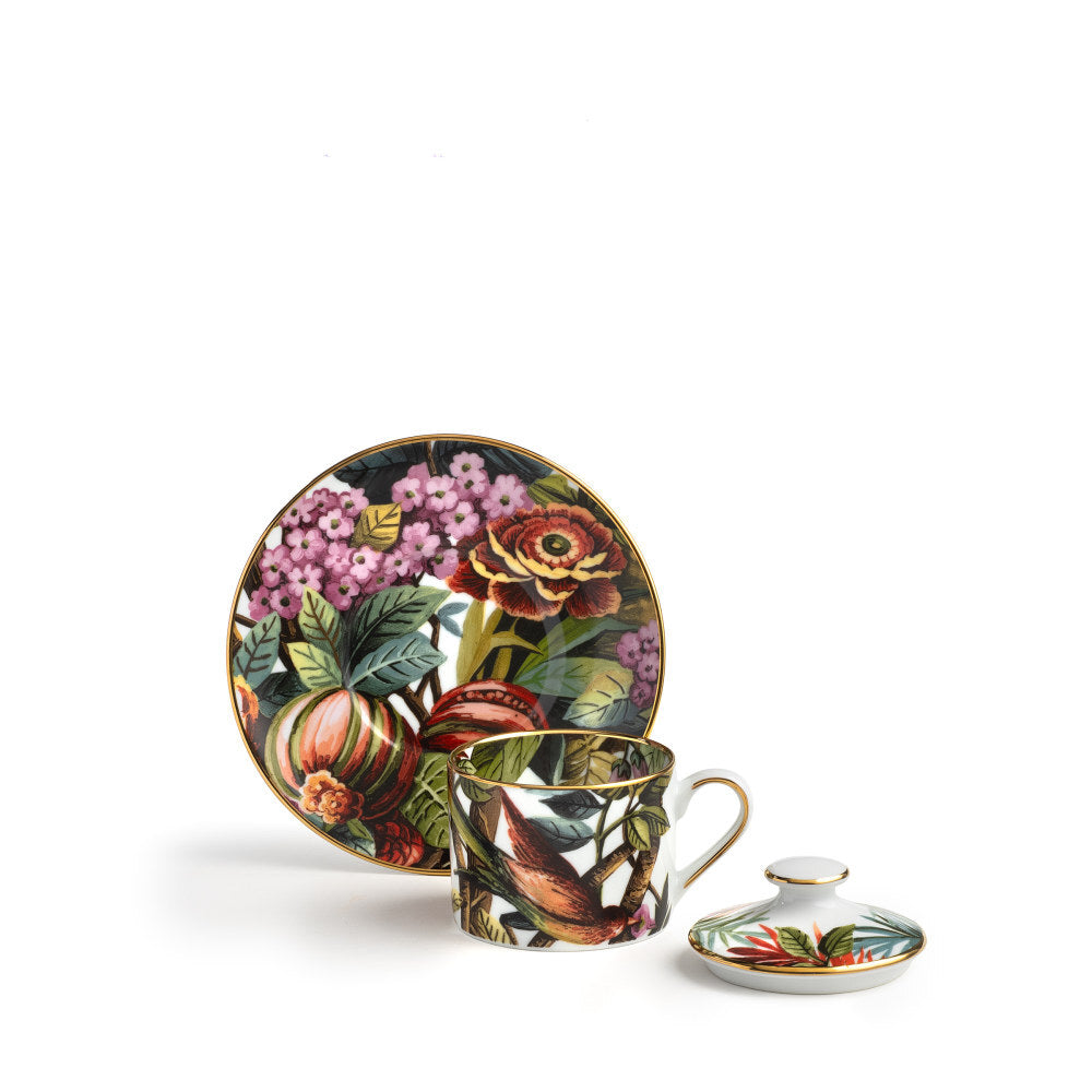 Set 2 Tazze da Tè con Coperchio e Piattino Exotic Jungle - Weissestal