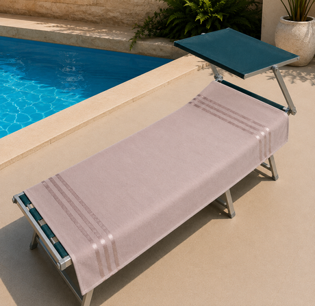 Telo Mare Polo Stripe 90x170 cm in Cotone e Spugna Assorbente