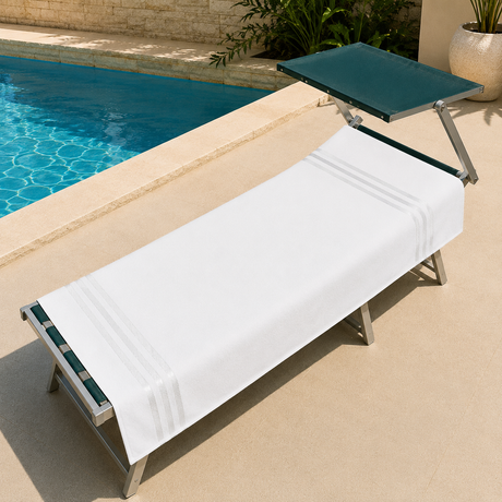 Telo Mare Polo Stripe 90x170 cm in Cotone e Spugna Assorbente