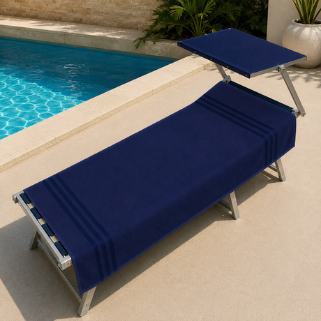 Telo Mare Polo Stripe 90x170 cm in Cotone e Spugna Assorbente