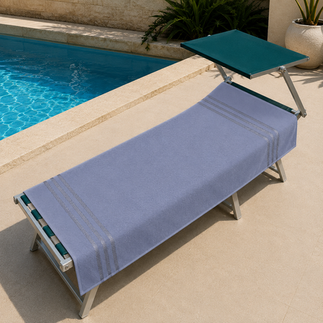 Telo Mare Polo Stripe 90x170 cm in Cotone e Spugna Assorbente
