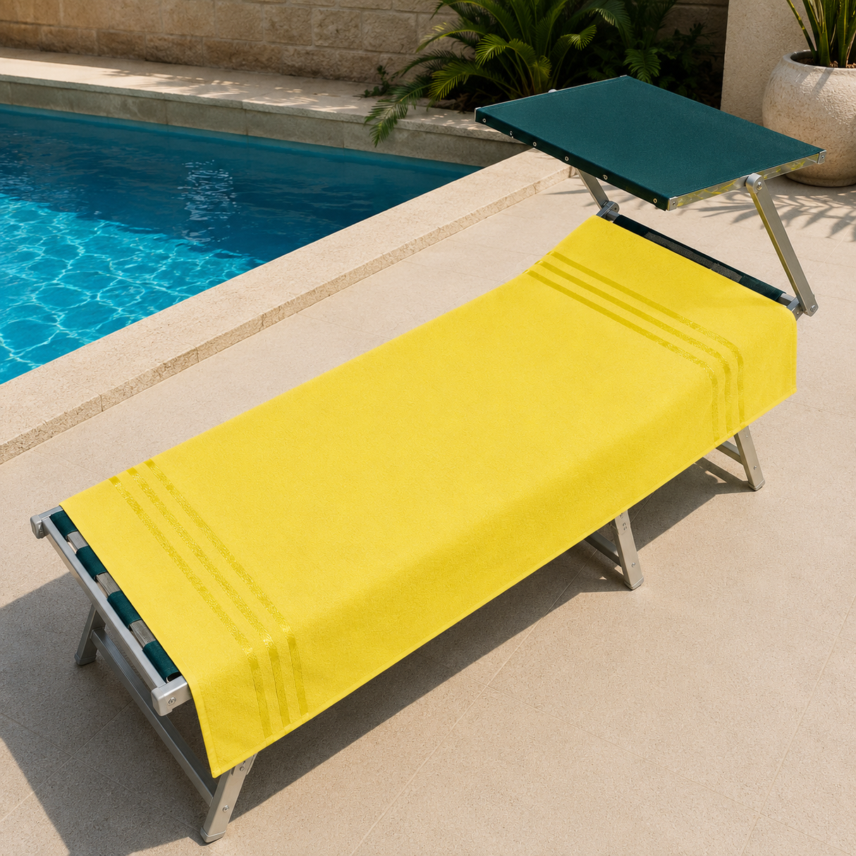 Telo Mare Polo Stripe 90x170 cm in Cotone e Spugna Assorbente