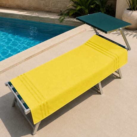 Telo Mare Polo Stripe 90x170 cm in Cotone e Spugna Assorbente
