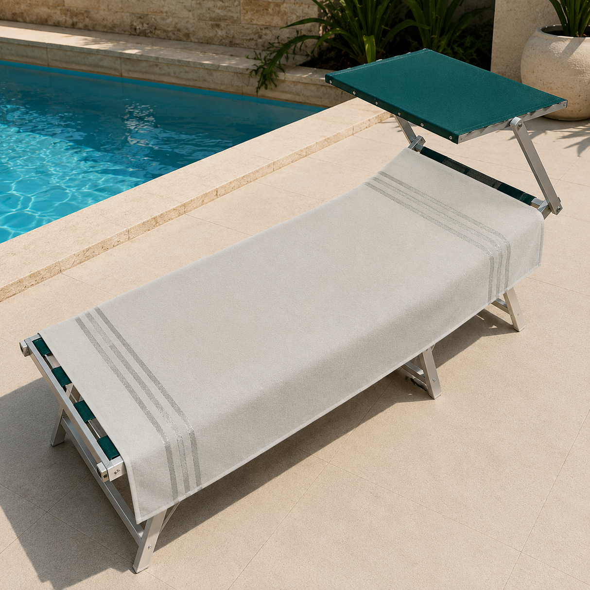 Telo Mare Polo Stripe 90x170 cm in Cotone e Spugna Assorbente