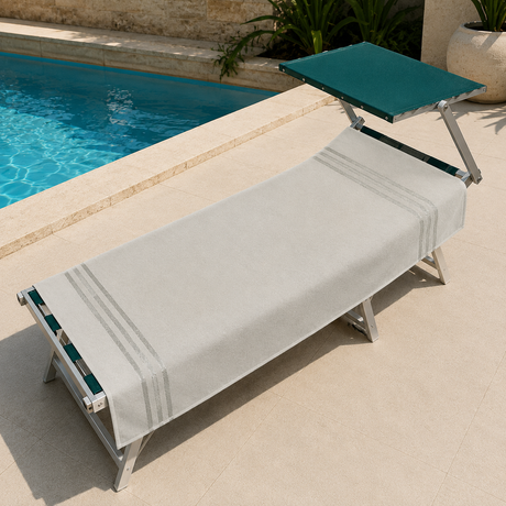 Telo Mare Polo Stripe 90x170 cm in Cotone e Spugna Assorbente