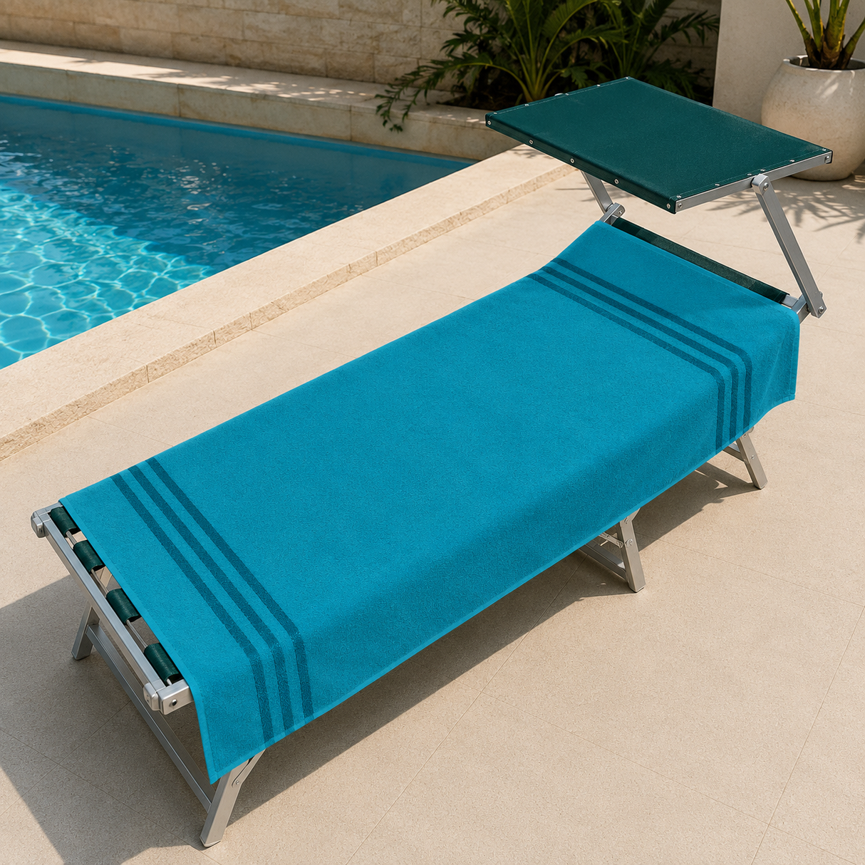 Telo Mare Polo Stripe 90x170 cm in Cotone e Spugna Assorbente