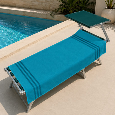 Telo Mare Polo Stripe 90x170 cm in Cotone e Spugna Assorbente