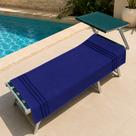 Telo Mare Polo Stripe 90x170 cm in Cotone e Spugna Assorbente