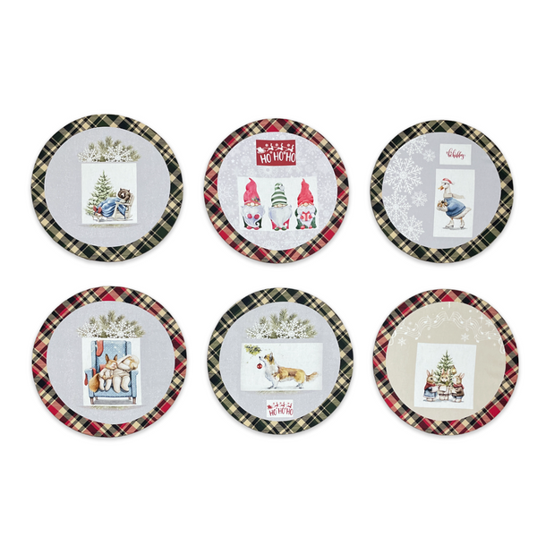 Set 6 Sottopiatti TIFFANY XMAS DIS.3 by Vingi (Natale)