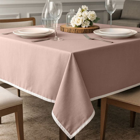 Tovaglia India Maestri Cotonieri Home in Panama di Cotone con Bordo Bianco – 6 o 12 Posti