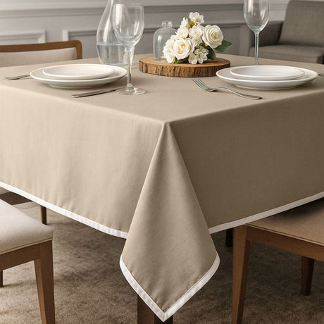 Tovaglia India Maestri Cotonieri Home in Panama di Cotone con Bordo Bianco – 6 o 12 Posti