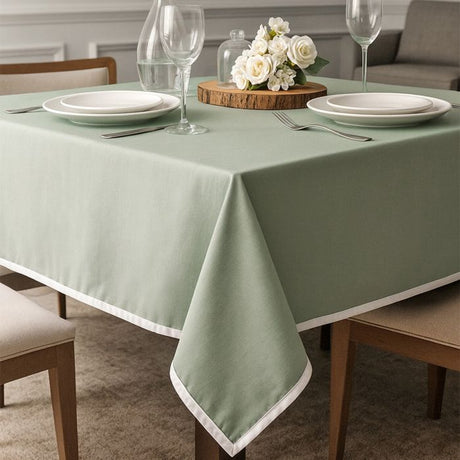 Tovaglia India Maestri Cotonieri Home in Panama di Cotone con Bordo Bianco – 6 o 12 Posti