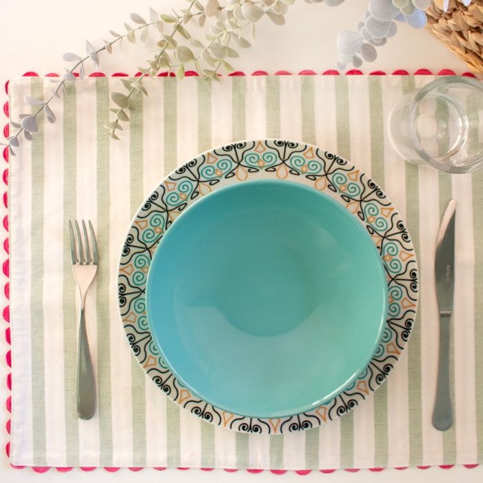 Set 2 Tovagliette Colazione Portofino Maestri Cotonieri Home in Cotone Double Face
