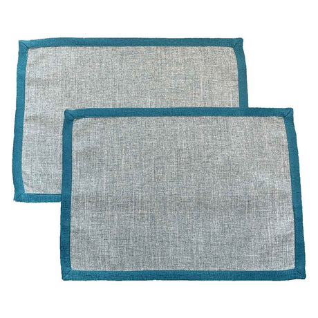 Set di 2 Tovagliette all’americana antimacchia in lino pavone - Magilù