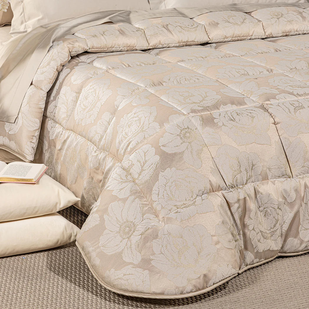Trapunta In Raso Jacquard Flory - Caleffi