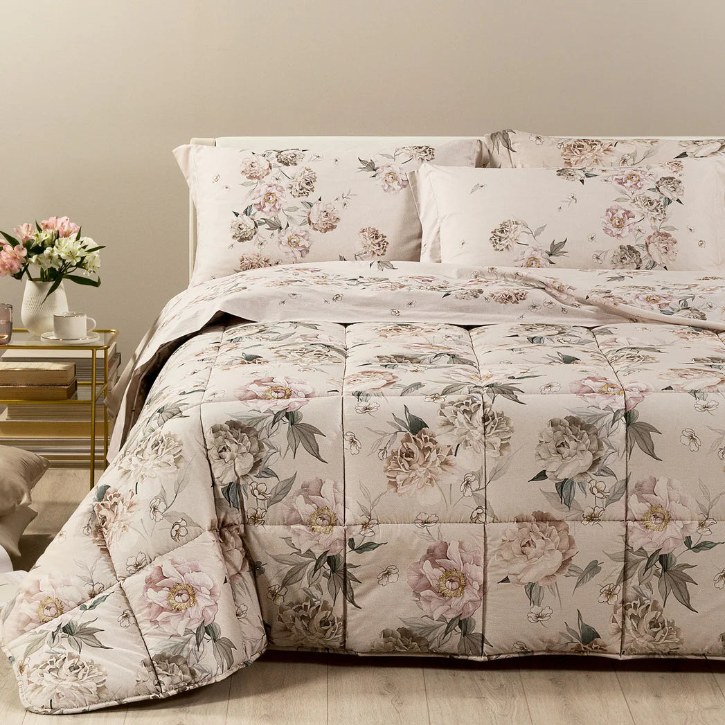 Trapunta In Cotone Peonia Queen - Caleffi