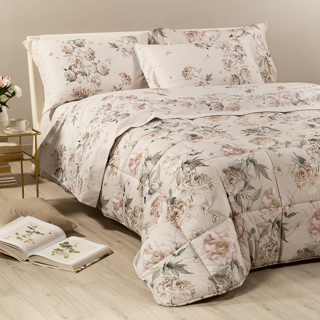 Trapunta In Cotone Peonia Queen - Caleffi