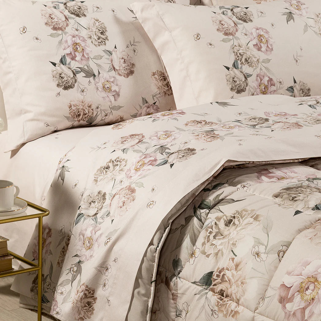 Trapunta In Cotone Peonia Queen - Caleffi