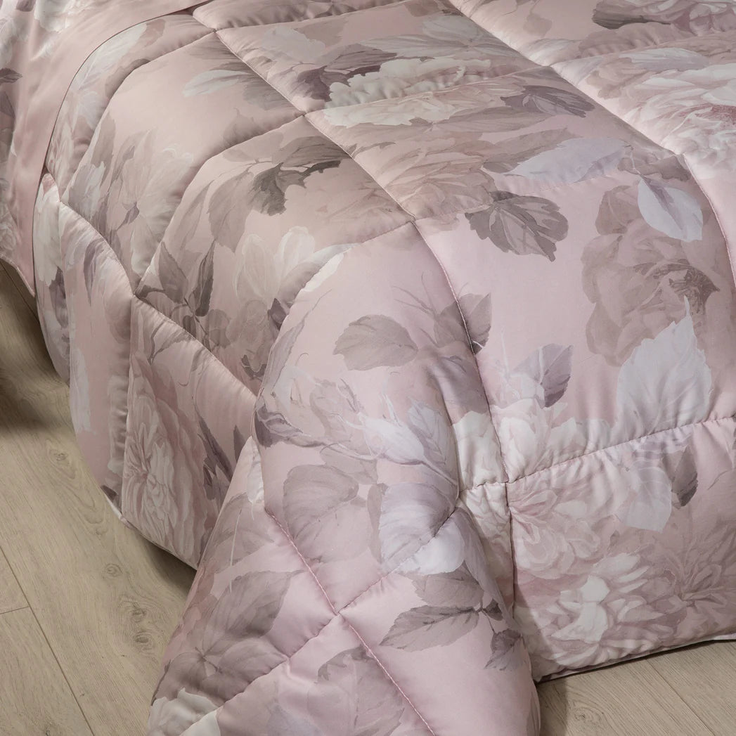 Trapunta In Raso Di Cotone Rosa Alba - Caleffi