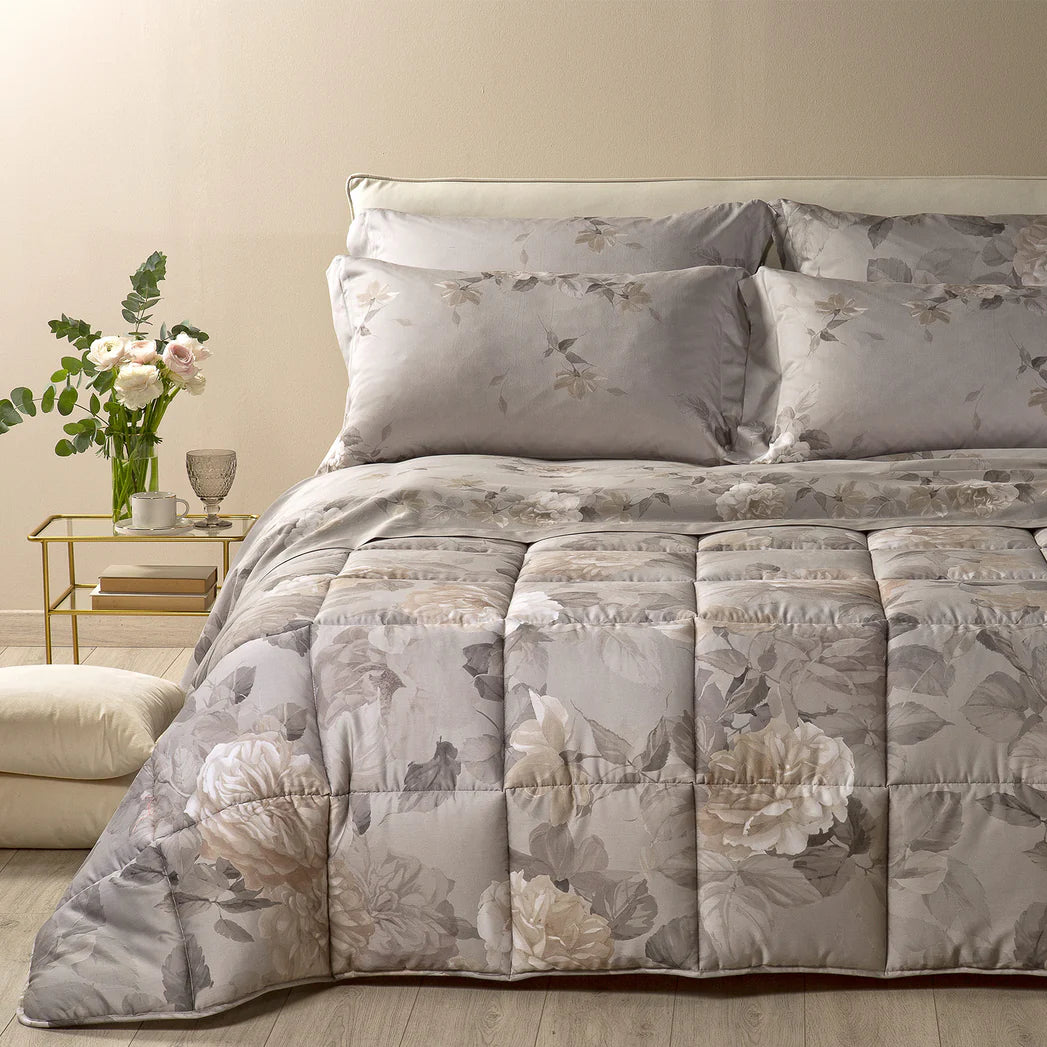 Trapunta In Raso Di Cotone Rosa Alba - Caleffi