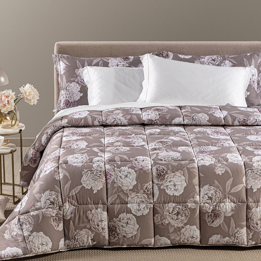 Trapunta In Raso Di Cotone Rosa Bianca - Caleffi