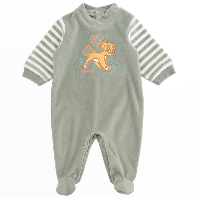 Tutina Neonato Re Leone Verde Salvia in Ciniglia da 1 a 9 mesi - Disney