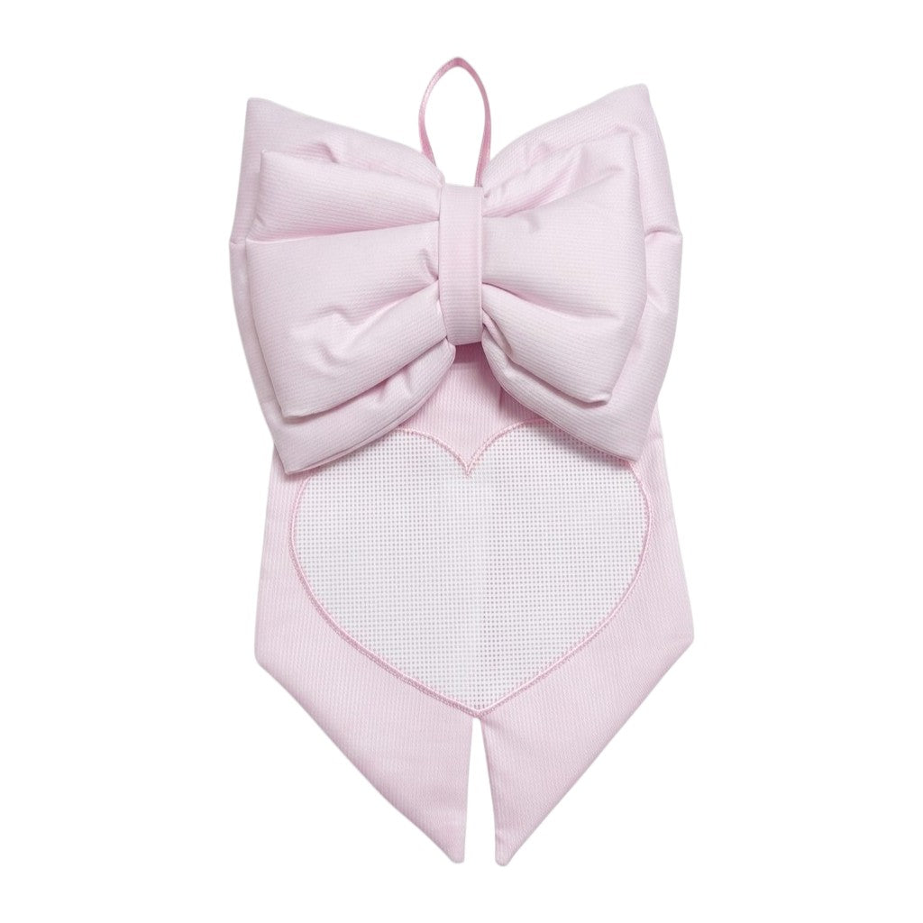 Fiocco Nascita con Cuore in Tela Aida - 100% cotone
