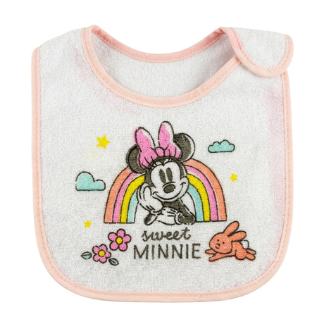 Set 6 Bavaglini Disney Mickey Mouse o Minnie Mouse Spugna Plastificata Impermeabile- Disney