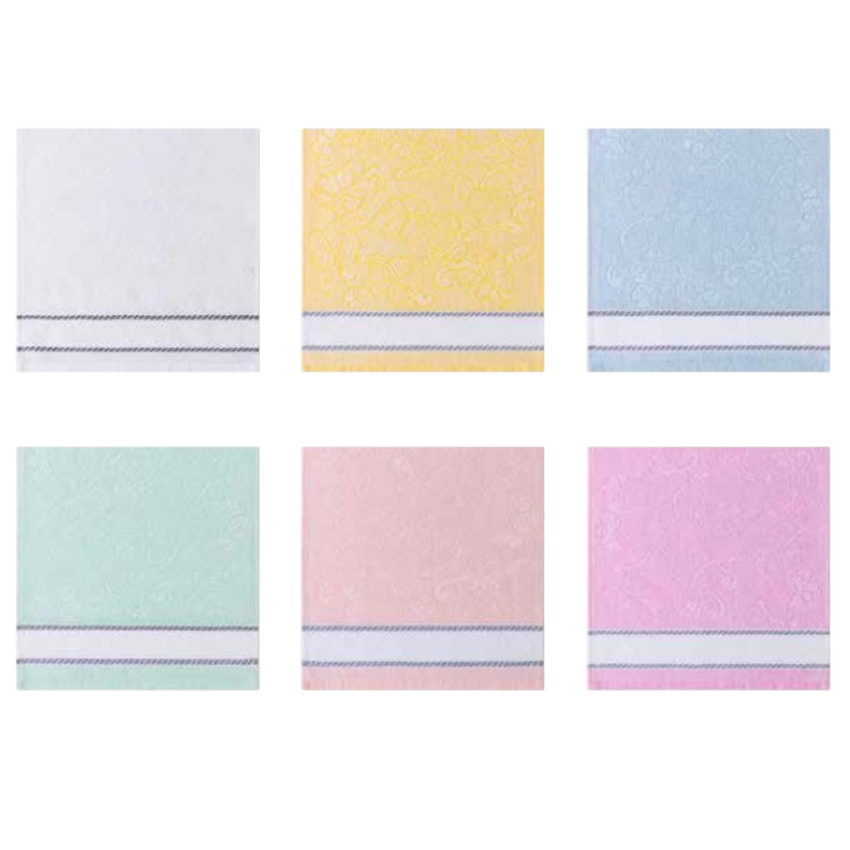 Set da 6  Ospite o Asciugamano Spugna Flora in puro cotone – Linea Oro