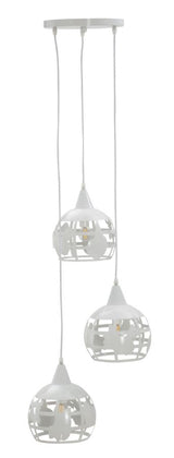 LAMPADARIO WORLD 3 LUCI BIANCO CM 43X43X140 (SFERA CM Ø 20)